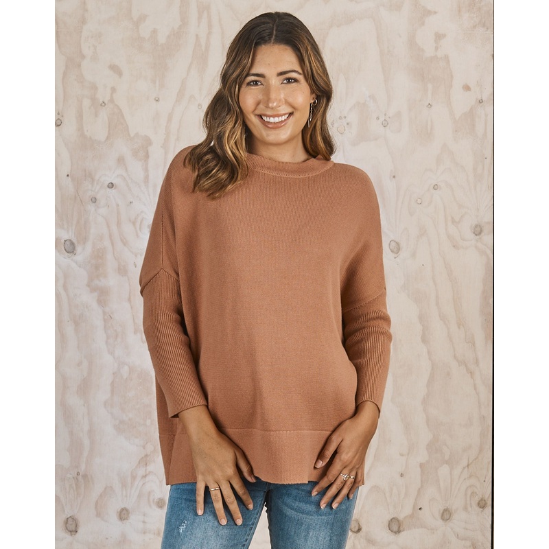 All in One Maternity Reversible Knit Sweater in Apricot XS/S Apricot N2455AM – 0103D-#J2