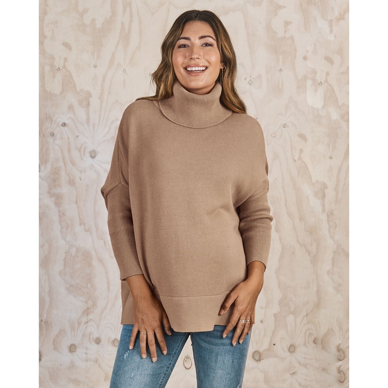 All in One Maternity Reversible Knit Sweater in Champagne XS/S N2455APR  – 0103D