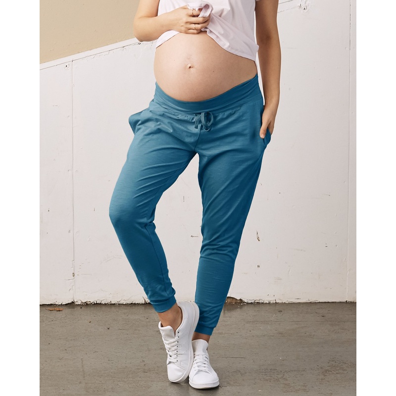 Eden Cotton Maternity Jogger Pants- Teal Blue XS 9020STBU – 0802B