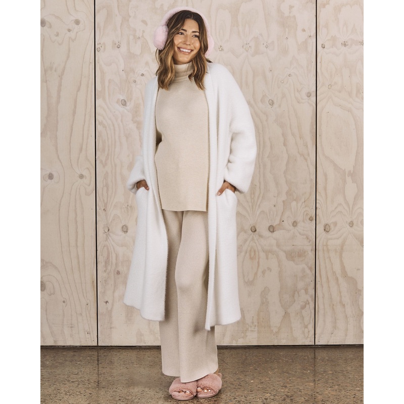 Elle Maternity Long Cardigan in Off White Free 602WW White