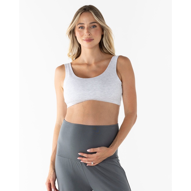 Lilou Maternity Lightweight Sleeping Sports Bra – Grey XS White AC50 – 1103D #E-9