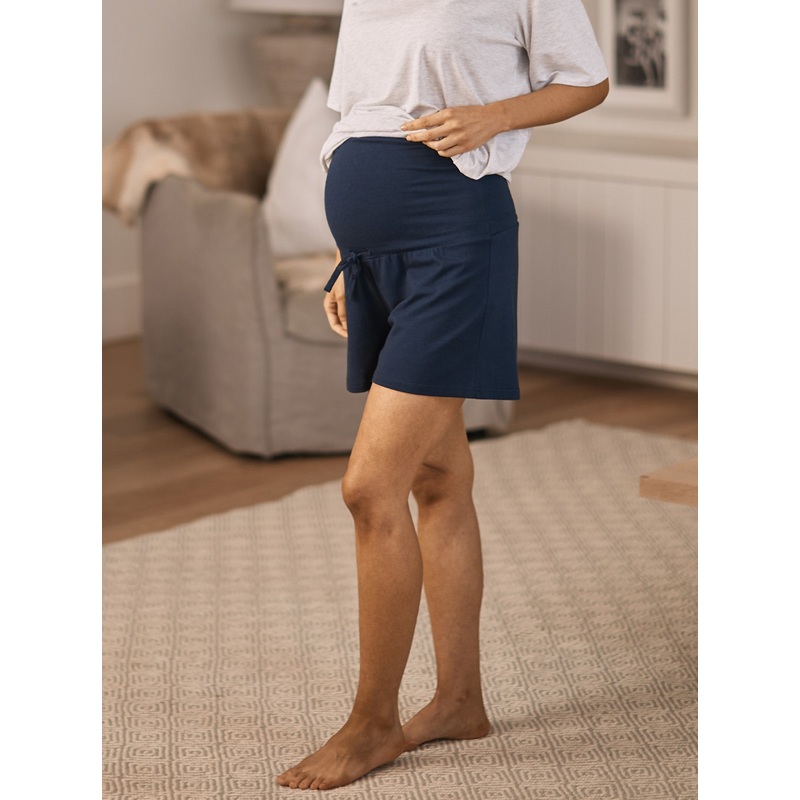 Maternity Lounge Shorts in Navy XS