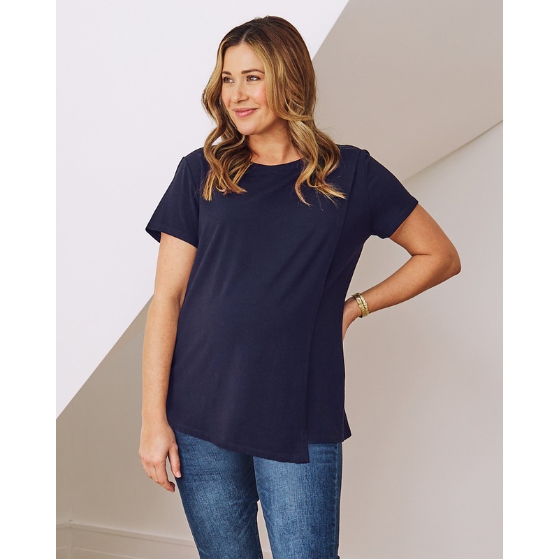 Monique Maternity Nursing Petal Top -Midnight Navy XS