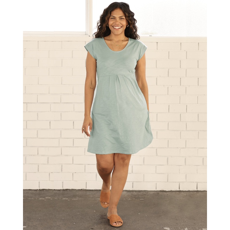 Sharon Maternity Day Dress in Sage XS 8058SG- 1005B-#D6