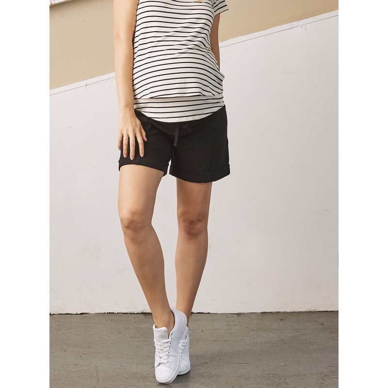 Summer Cotton Maternity Shorts in Black XS 9016BLK – 0504A#F-7