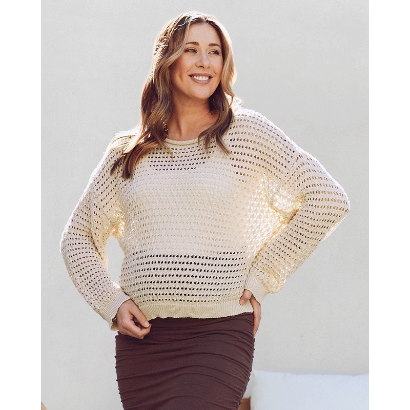 Valerie Maternity Crochet Sweater Beige XS/S