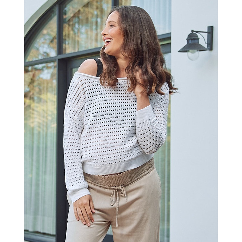 Valerie Maternity Crochet Sweater White XS/S