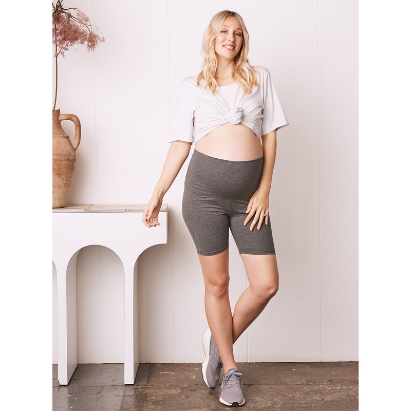 Versatile Cotton Maternity Shorts – Charcoal XS 1P13CH-#F-1