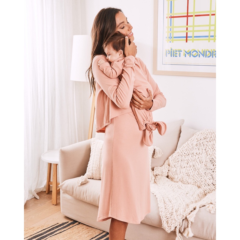 2-Piece Leah Maternity Loungewear/ Sleepwear Set – Dusty Pink XS