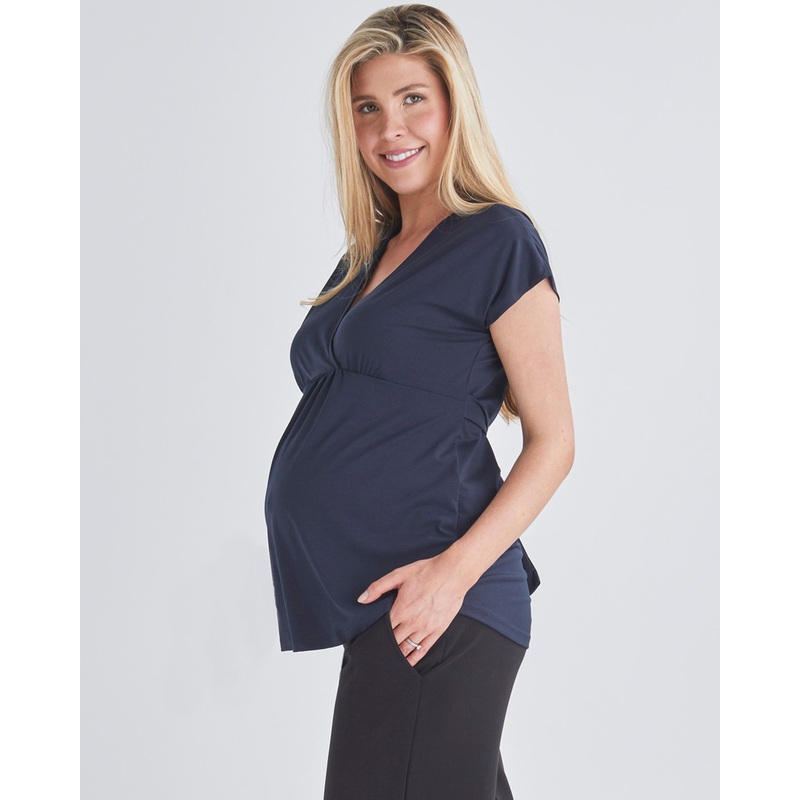 Adeline Maternity Crossover Work Top – Navy XS 256NV