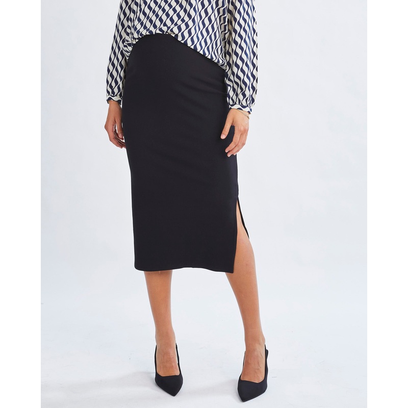 Athena Maternity Pencil Midi Skirt In Black XS