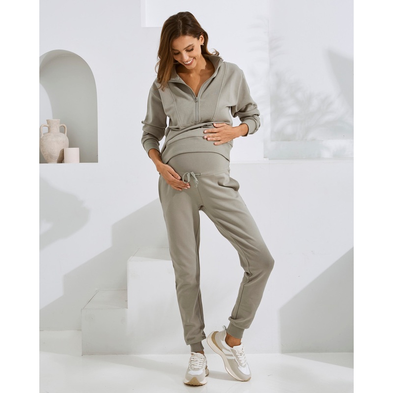Calla Maternity Tracksuit Set in Sage Green XS