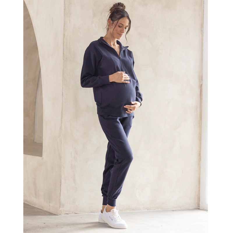 Calla Navy Maternity Tracksuit Set in Navy XS