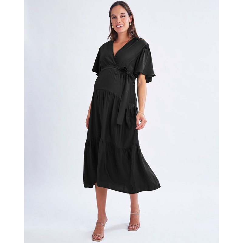 Cara Black Maternity Maxi Dress XS
