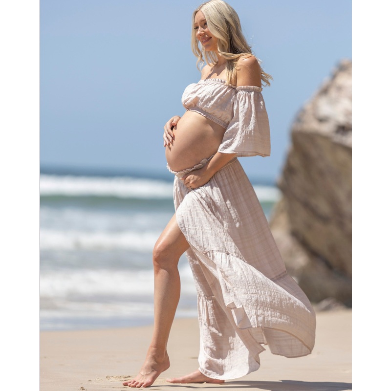 Chantal 2 piece Maternity Photoshoot  Dress in Nude Pink XS/S