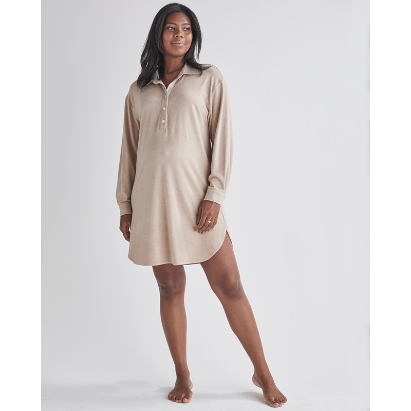 Cora Nuvem Nursing Nightie in Almond Milk XS
