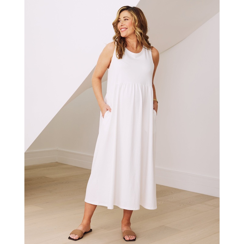 Faye Maternity Essential Dress In White XS