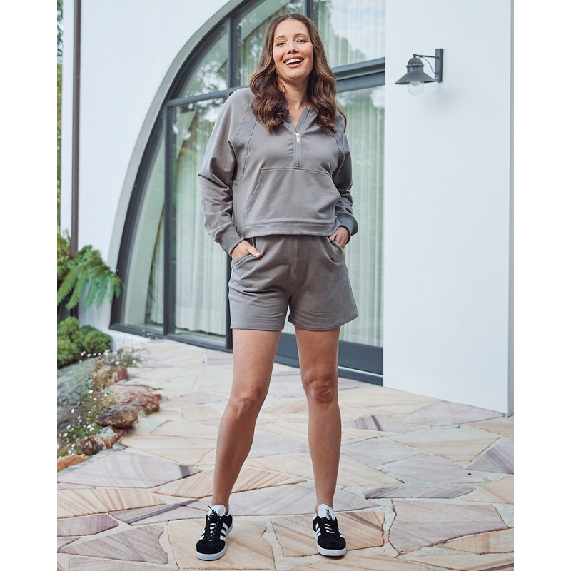 Josie Maternity Tracksuit Set In Grey XS