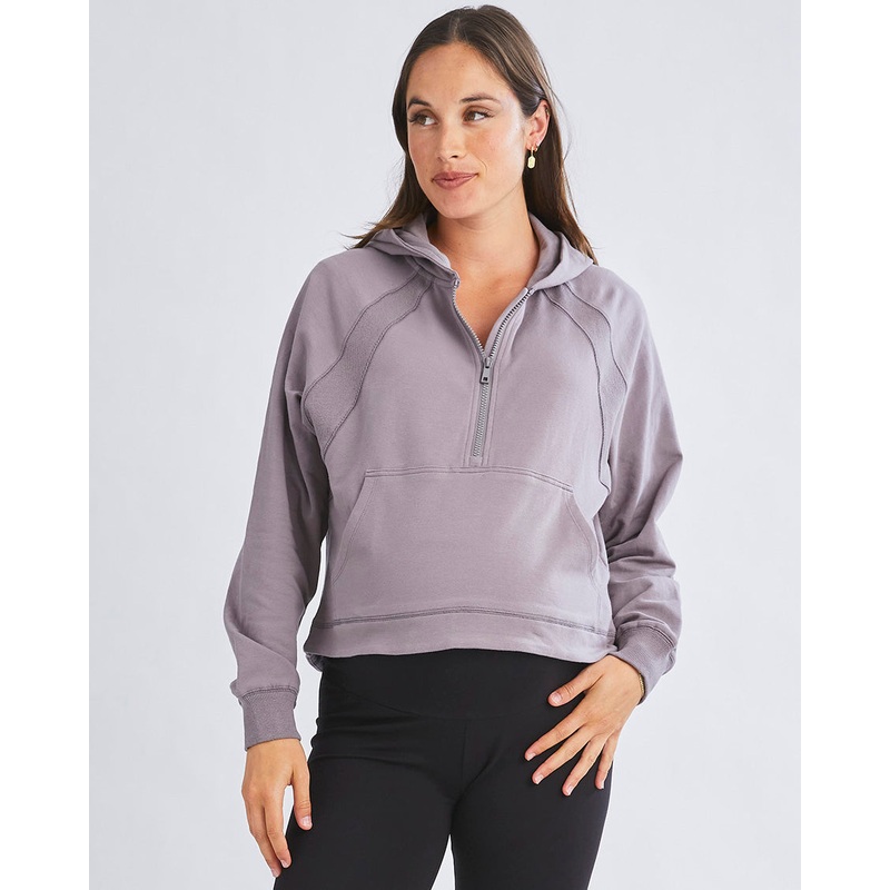 Josie Maternity Tracksuit Top  In Grey XS