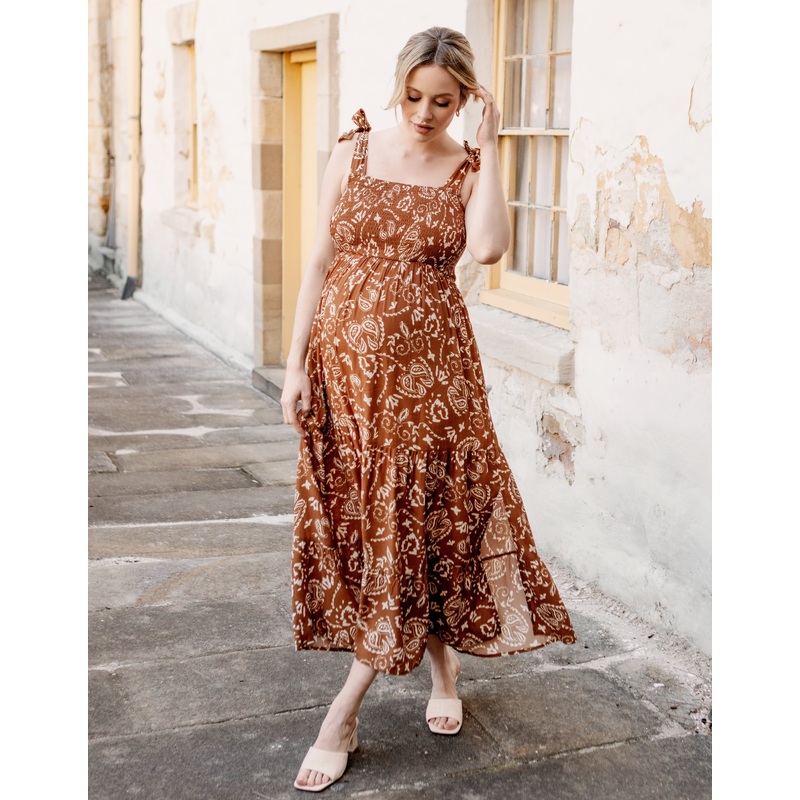 Maternity Maxi Lilliana Dress in Parsley XS N895LTPP