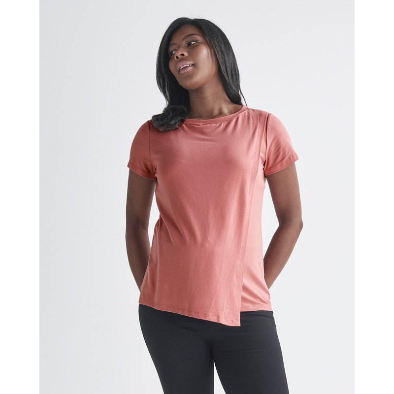Monique Maternity Nursing Petal Top – Coral Pink XS