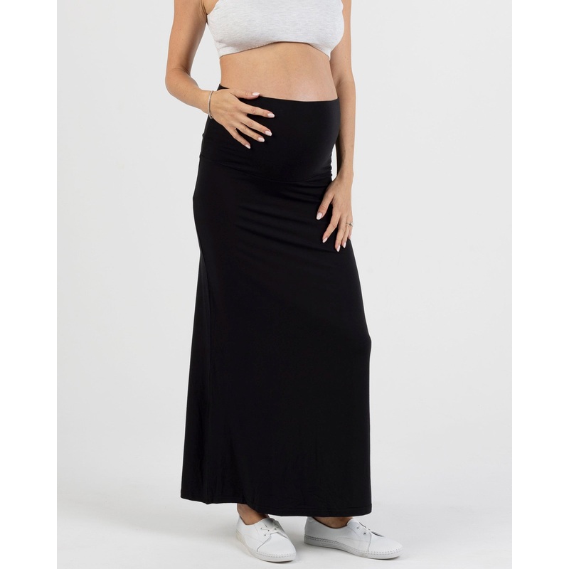 Colette Maxi Maternity 2 in 1 Skirt/Dress in Black XS