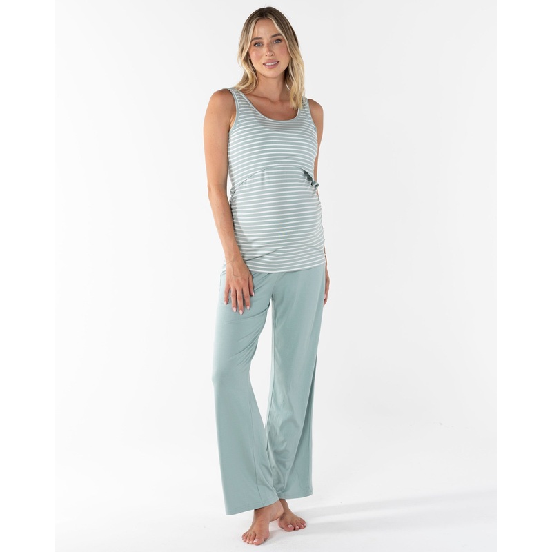Elara Maternity & Nursing 2-Piece Set in Sage Green XS