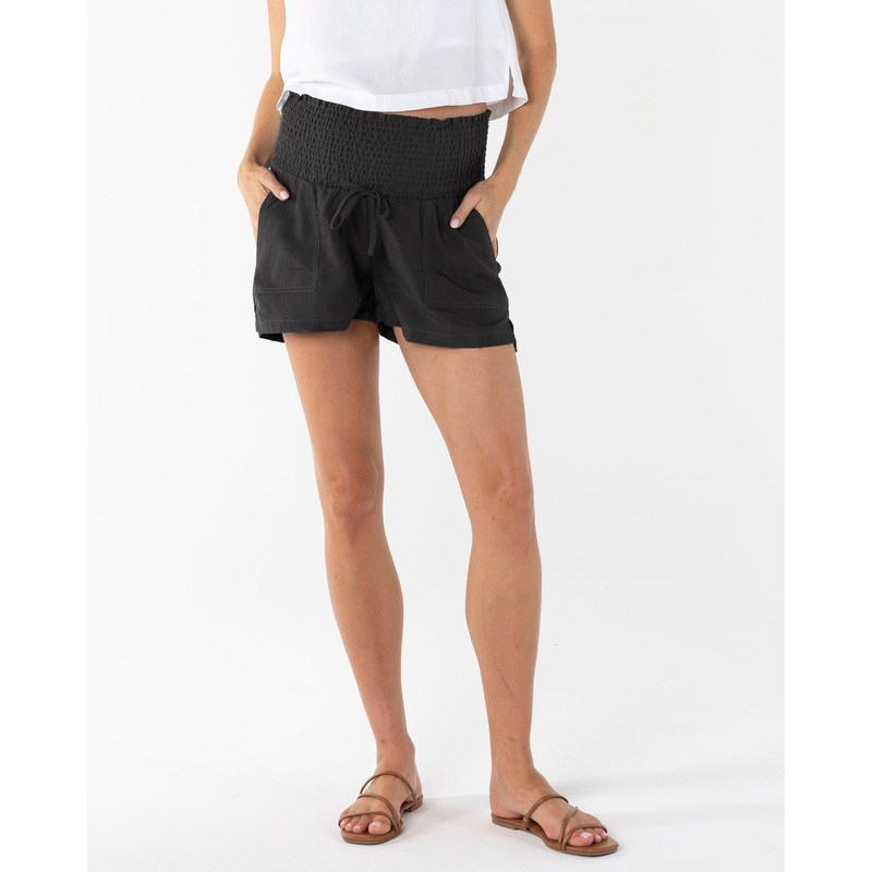 Maternity Summer Drawstring Black Shorts XS
