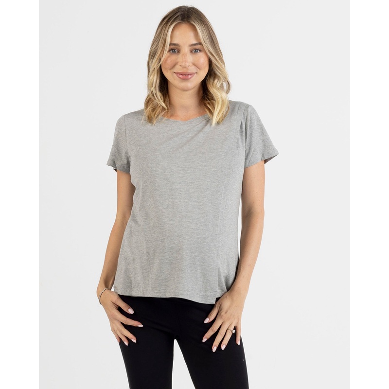 Monique Maternity Nursing Petal Top – Grey XS