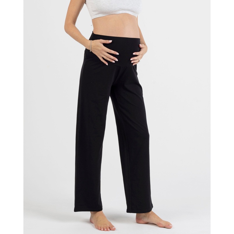 Straight Cut Maternity Bamboo Pants in Black XS 71cm